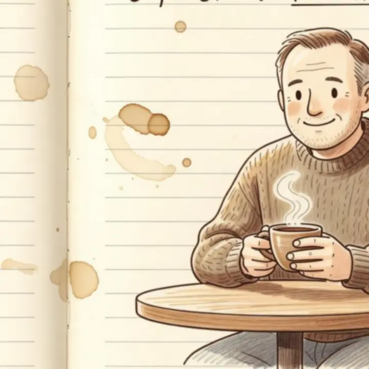 Fiche illustrée de client dans un carnet de barista